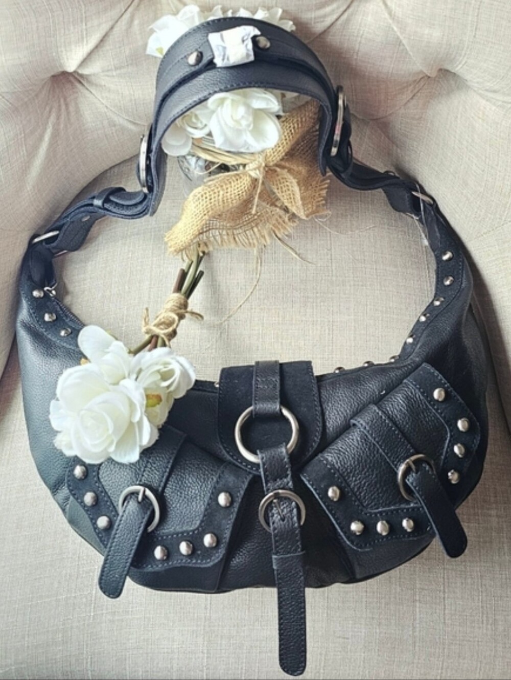 Free People Hidden Hills Sling Bag Purse ( Black )